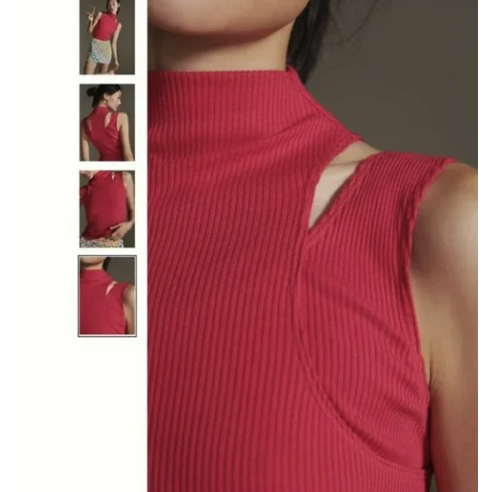 Anthropologie Layered Cutout Tank in Pink Size Large NWT - Picture 4 of 7